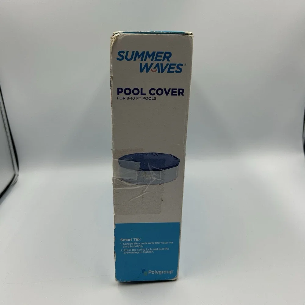 Summer Waves 8-10 FT Pool Cover (Fits‎ Both Ring And Metal Frame) New Open Box